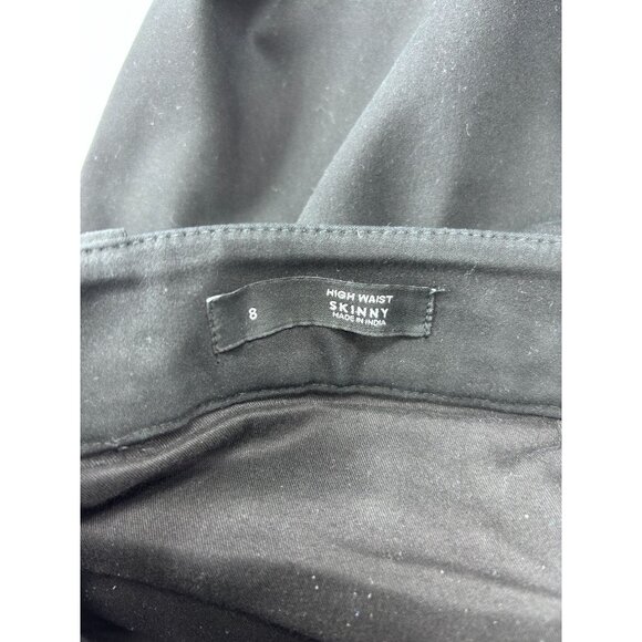 Loft Womens Black High Waist Skinny Pants Size 8 Cotton Blend - Picture 11 of 12
